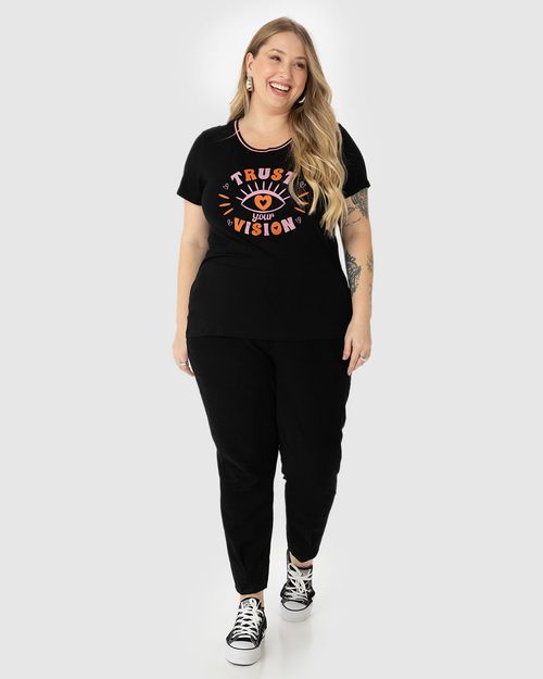 Calça Feminina Plus Size Em Moletom Sarjado