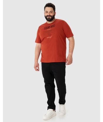 Camiseta Masculina Plus Size Just Go Manga Curta Em Algodão