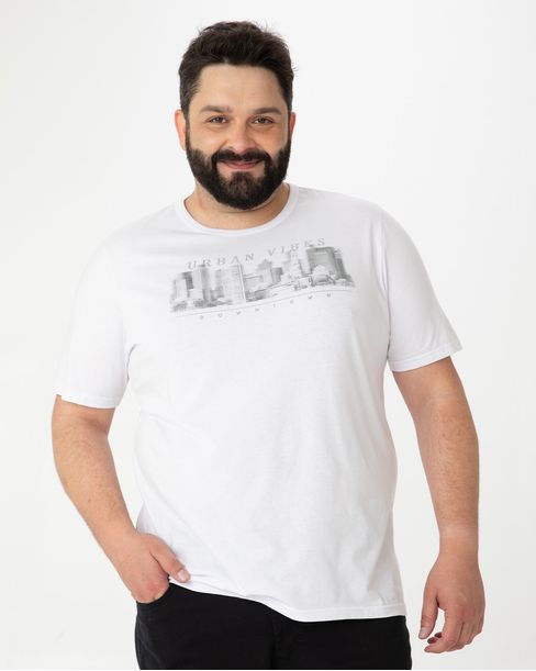 Camiseta Masculina Plus Size Urban Vibes Em Algodão