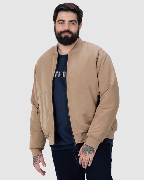 Jaqueta Bomber Masculina Plus Size Em Nylon Fosco
