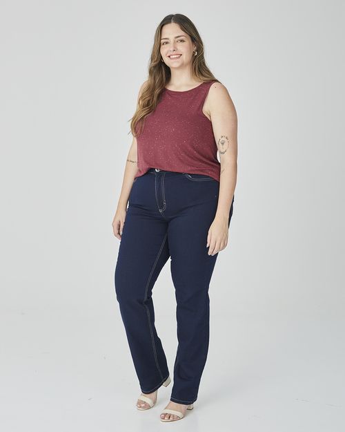 Regata Básica Feminina Plus Size Em Viscose Botonê Stretch