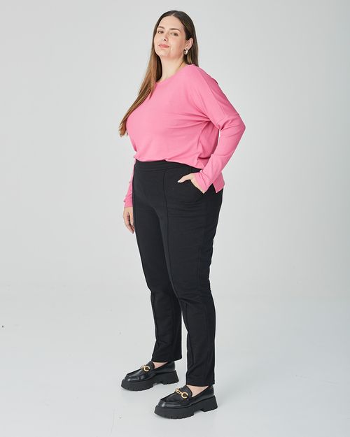 Blusa Feminina Plus Size Mullet Em Malha Canelada De Viscose