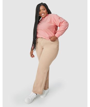 Blusão Amplo Feminino Plus Size Gola Alta Em Moletom Sarjado