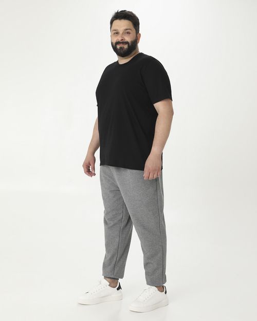 Calça Jogger Masculina Plus Size Em Moletom Flanelado