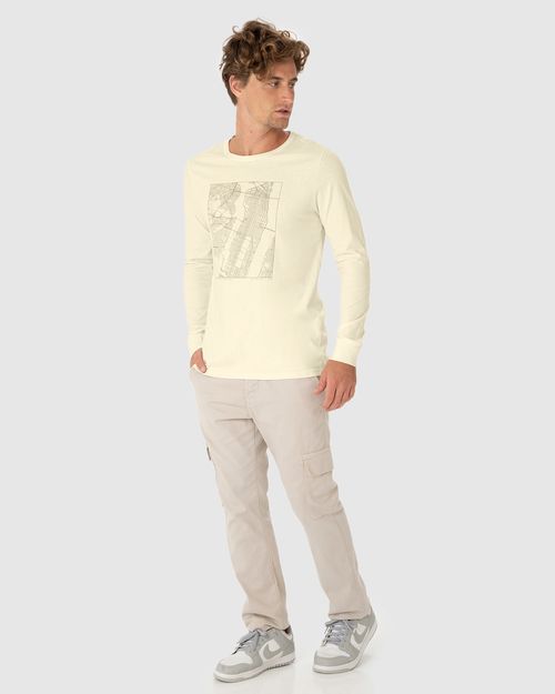 Camiseta Masculina Manga Longa Manhattan Em Algodão