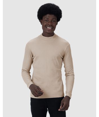 Camiseta Básica Masculina Gola Alta Em Ribana