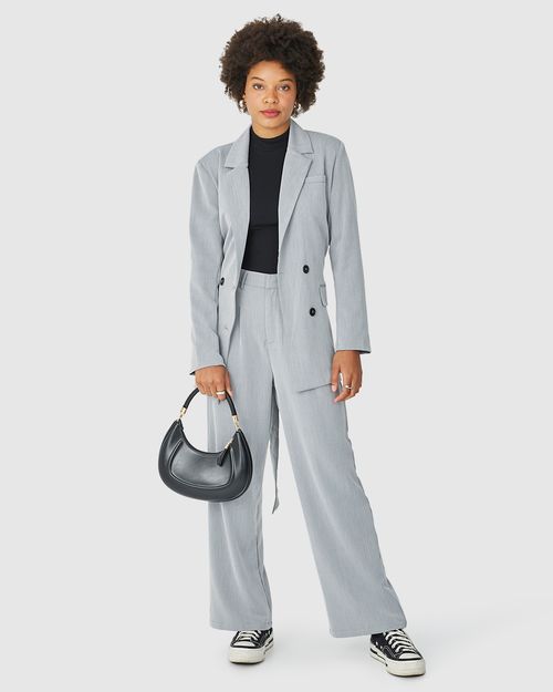 Blazer Feminino Com Faixa Em Alfaiataria