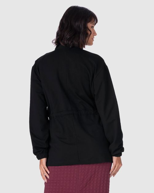 Jaqueta Feminina Parka Em Moletom Stretch Flanelado