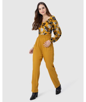 Calça Clochard Feminina Em Viscose Sarjada
