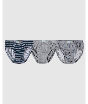 Kit 3 Cuecas Slip Infantis Menino Em Algodão Malwee Kids