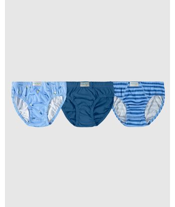 Kit 3 Cuecas Slip Infantis Menino Em Algodão Malwee Kids