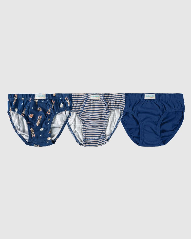 Kit 3 Cuecas Slip Infantis Menino Em Algodão Malwee Kids