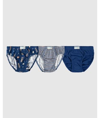 Kit 3 Cuecas Slip Infantis Menino Em Algodão Malwee Kids