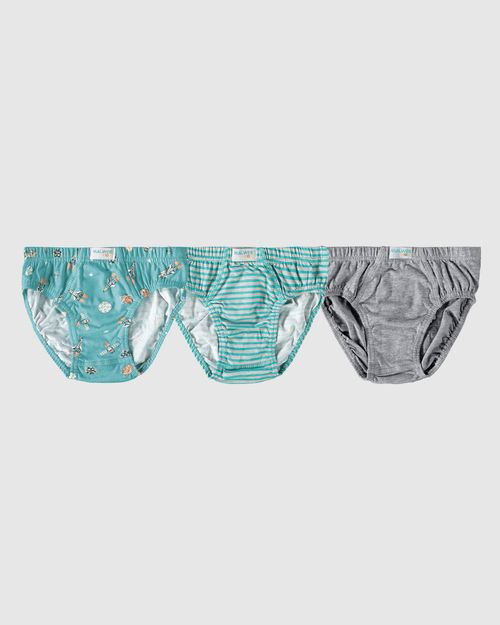 Kit 3 Cuecas Slip Infantis Menino Em Algodão Malwee Kids