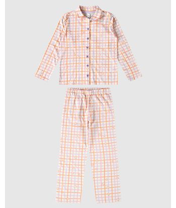 Pijama Infantil Unissex Estampa Xadrez Em Algodão Malwee Kids