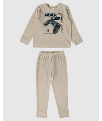 Pijama Infantil Unissex Never Sleeps Em Malha Plush Malwee Kids