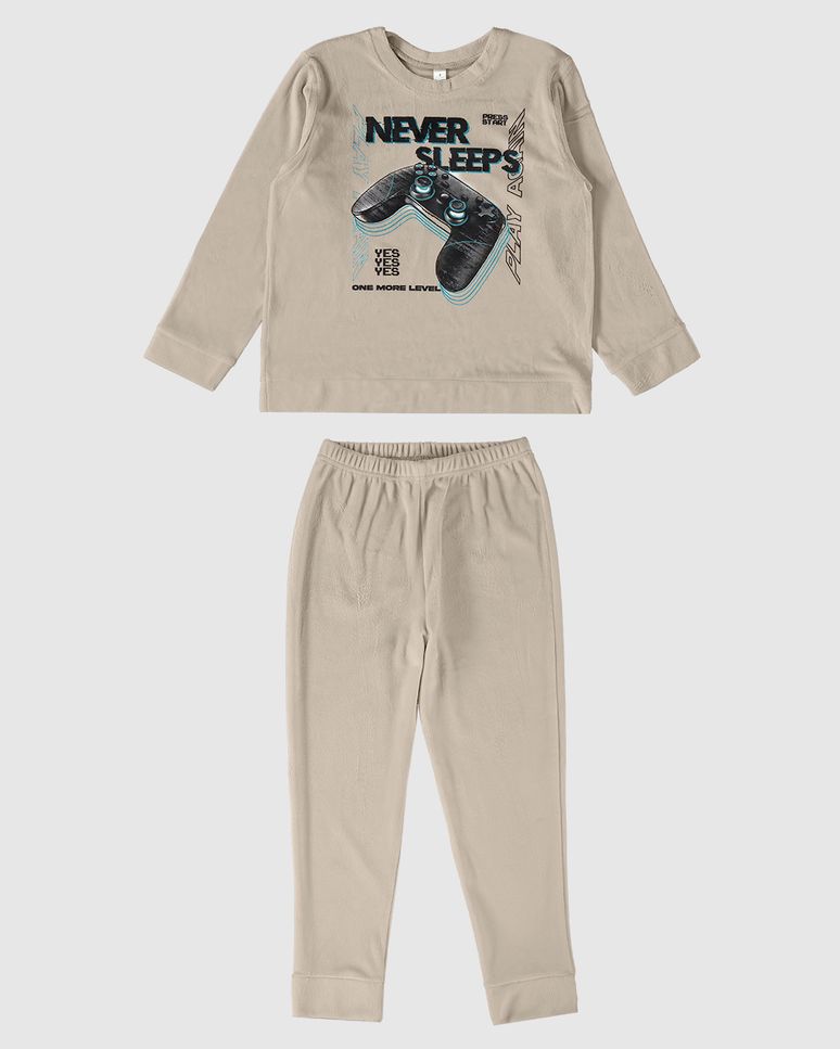 Pijama Infantil Unissex Never Sleeps Em Malha Plush Malwee Kids