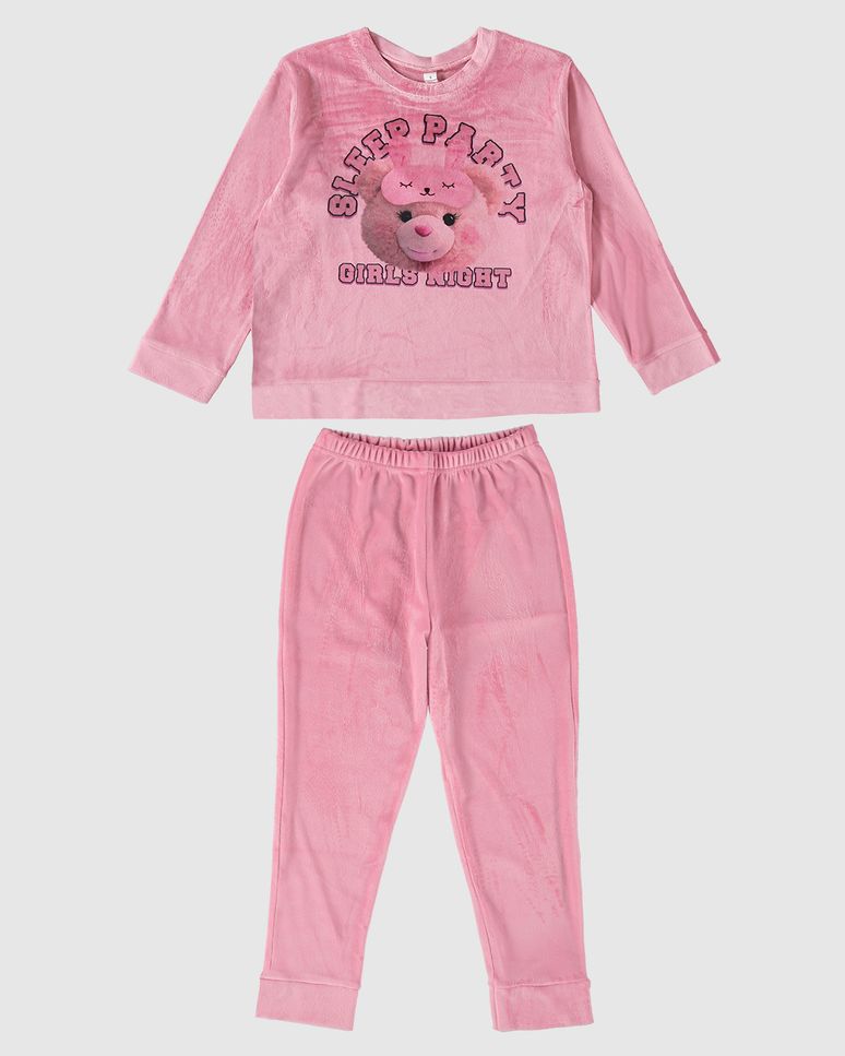 Pijama Infantil Menina Sleep Party Girls Night Em Malha Plush Malwee Kids
