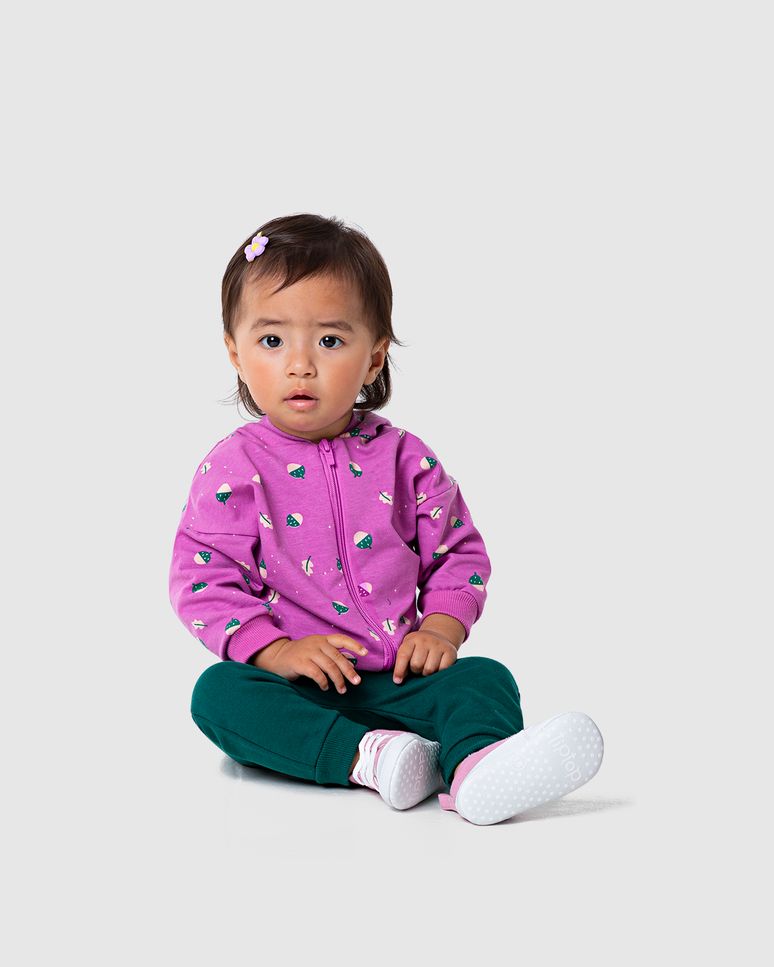 Conjunto Infantil Menina Jaqueta Estampada Em Moletom Malwee Kids