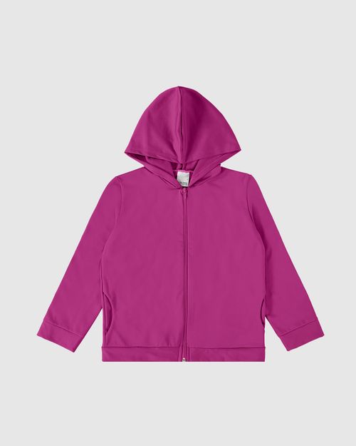 Jaqueta Infantil Unissex Com Capuz Em Malha Flanelada UV50+ Malwee Kids