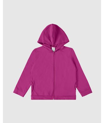 Jaqueta Infantil Unissex Com Capuz Em Malha Flanelada UV50+ Malwee Kids