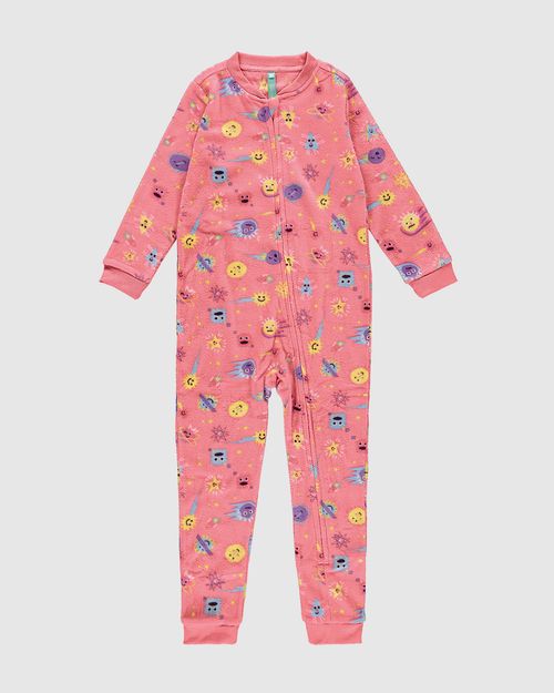 Pijama Macacão Infantil Unissex Estampado Em Soft Malwee Kids