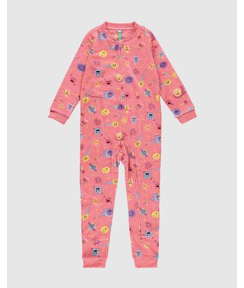 Pijama Macacão Infantil Unissex Estampado Em Soft Malwee Kids