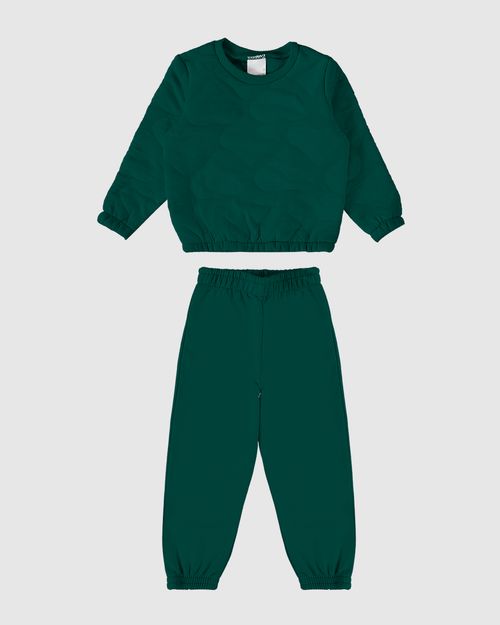 Conjunto Infantil Menina Em Malha Matelassê Coração Malwee Kids