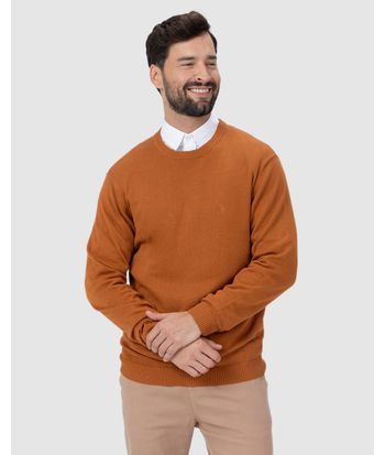 Blusão Básico Masculino Decote Redondo Em Tricô