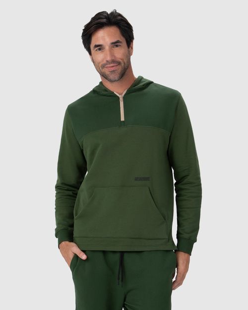 Blusão Masculino Zíper Peitoral Em Moletom Flanelado