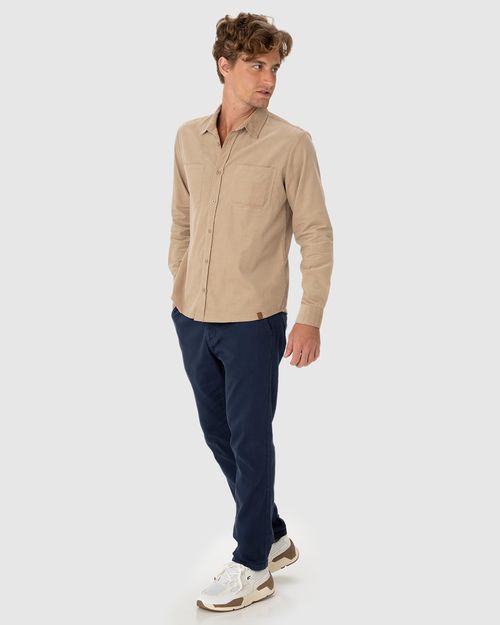 Calça Masculina Chino Em Sarja Com Elastano