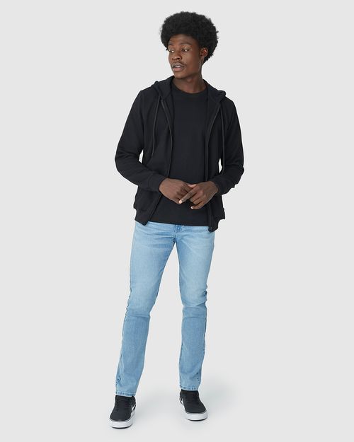 Calça Masculina Slim Cintura Média Em Jeans Com Elastano