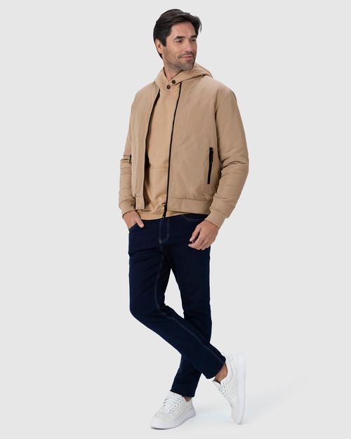 Jaqueta Bomber Masculina Zíper Frontal Em Tafetá