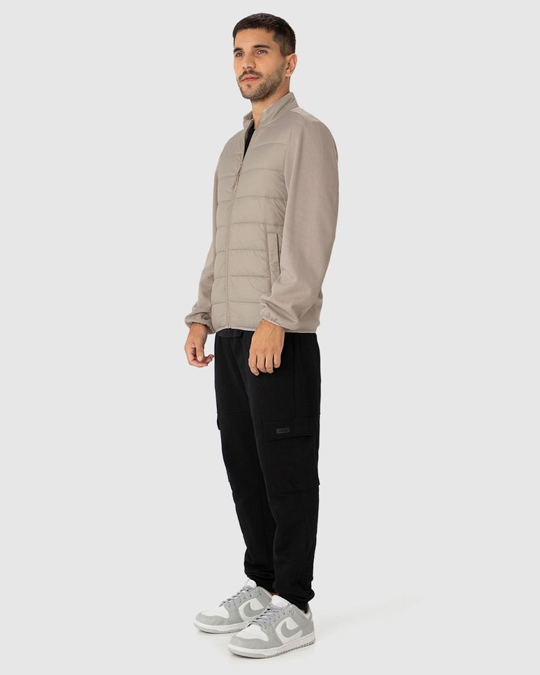 Jaqueta Slim Masculina Gola Alta Em Algodão E Tafetá