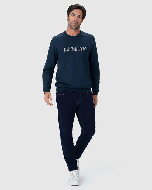 Blusão Masculino Manga Longa Authentic Em Moletom Flanelado