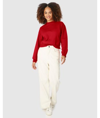 Blusão Básico Feminino Cropped Em Moletom Stretch Flanelado