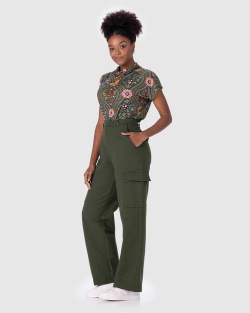 Blusa Feminina Gola Franzida Em Malha Viscose Stretch