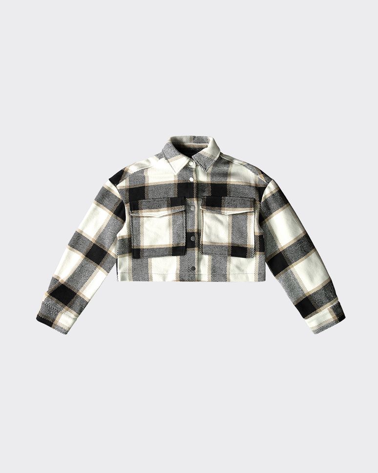 Jaqueta Feminina Oversized Xadrez Em Tweed - ENFIM