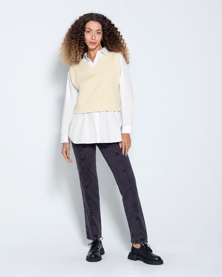 Camisa Oversized Feminina Em Tricoline - ENFIM