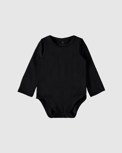 Body Bebê Decote Redondo Manga Longa Em Malha Flanelada Malwee Kids