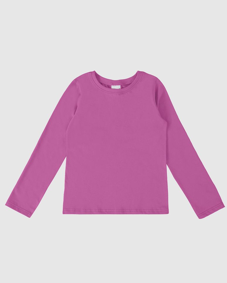 Blusa Infantil Menina Decote Redondo Manga Longa Em Algodão Malwee Kids