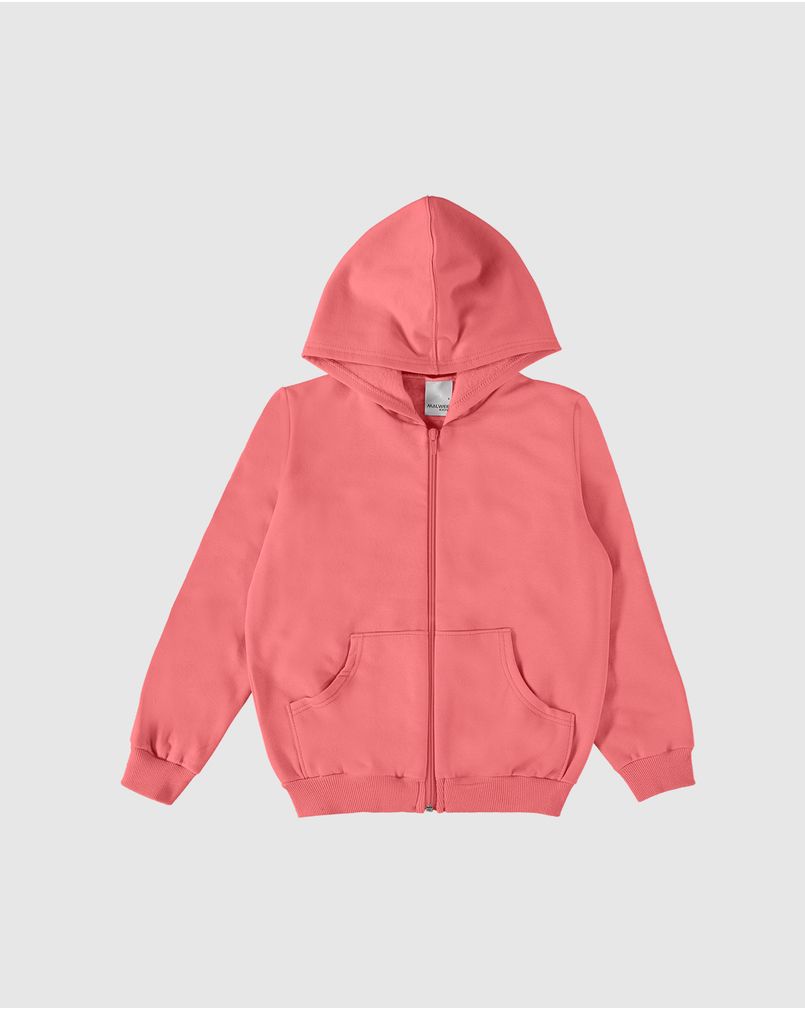 Jaqueta Infantil Unissex Com Capuz Em Moletom Flanelado Malwee