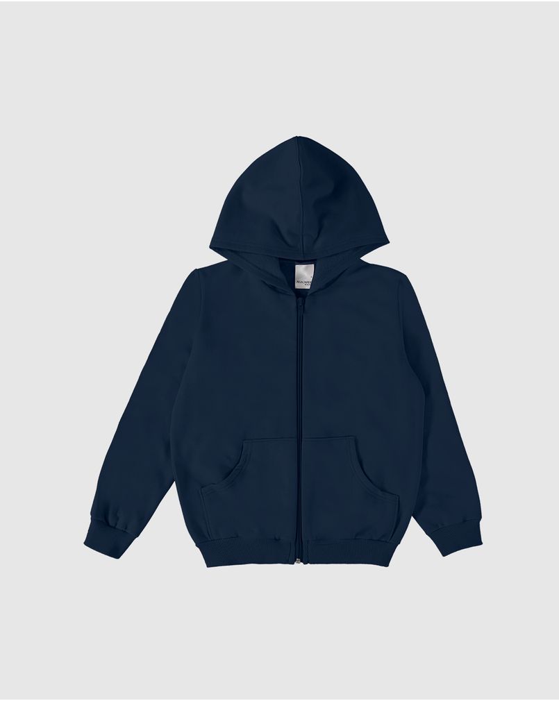 Jaqueta Infantil Unissex Com Capuz Em Moletom Flanelado Malwee