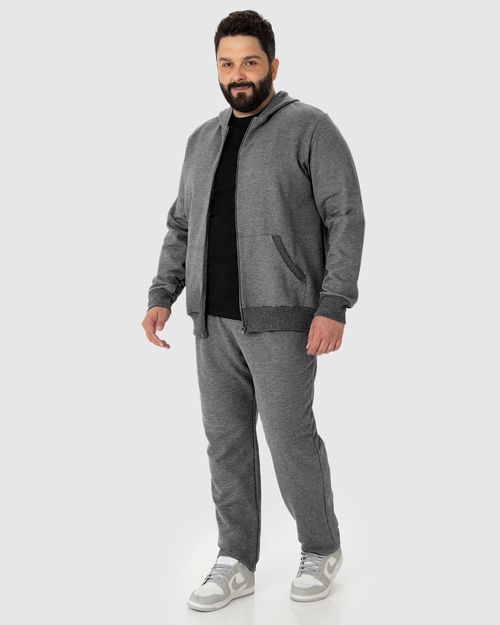 Calça Básica Masculina Plus Size Em Moletom Flanelado