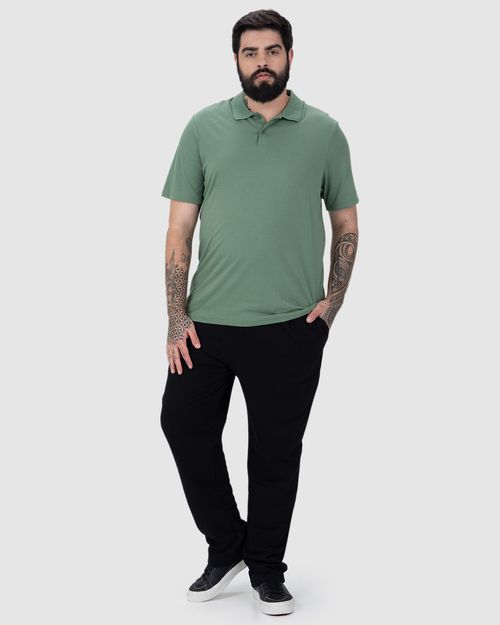 Calça Básica Masculina Plus Size Em Moletom Flanelado