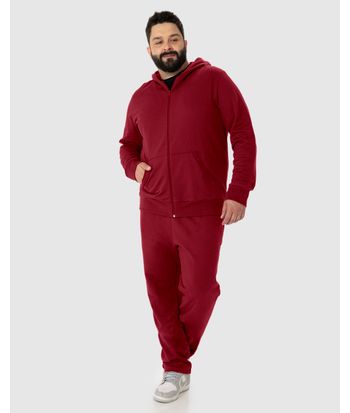 Calça Básica Masculina Plus Size Em Moletom Flanelado