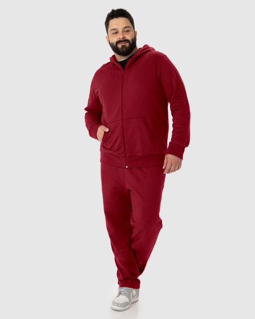 Calça Básica Masculina Plus Size Em Moletom Flanelado