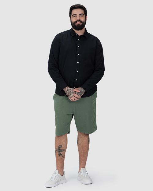 Bermuda Básica Masculina Plus Size Em Moletom Sem Flanela