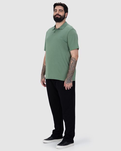 Calça Básica Masculina Plus Size Em Moletom Flanelado