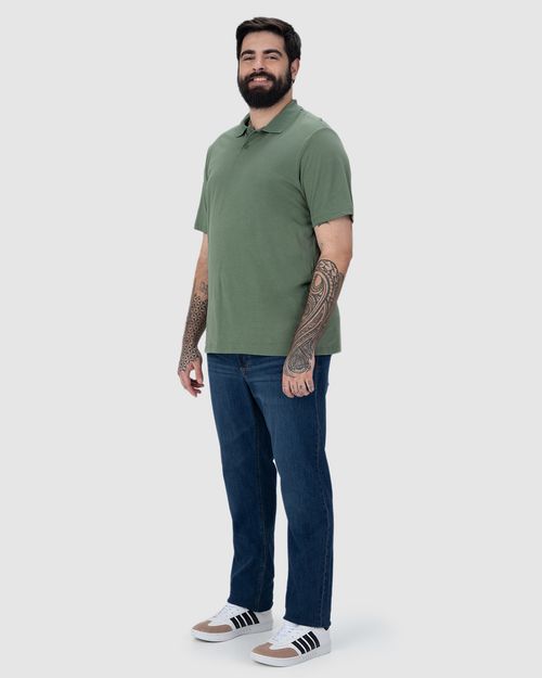 Camisa Polo Básica Masculina Plus Size Em Algodão